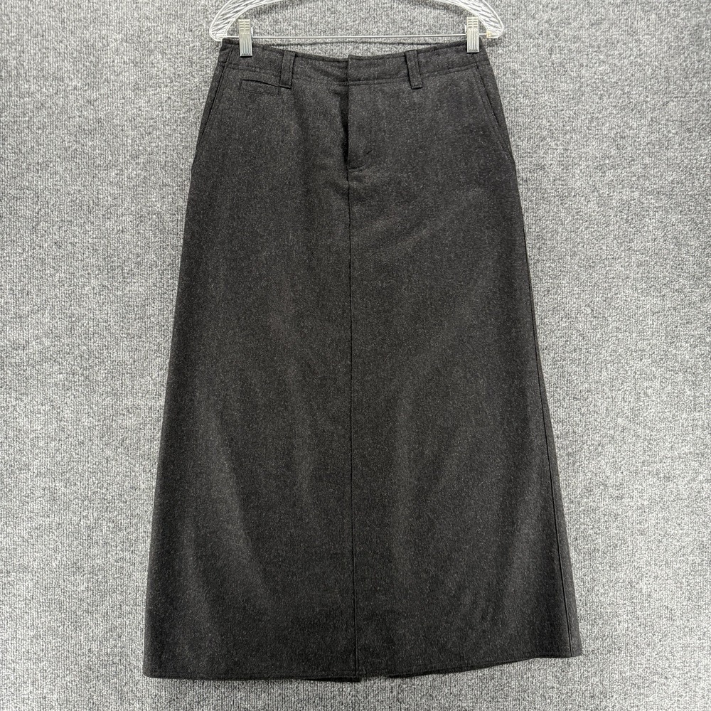 Eddie Bauer Skirt Size 6 Wool Blend Gray High Rise A-Line Long Old Money Modest